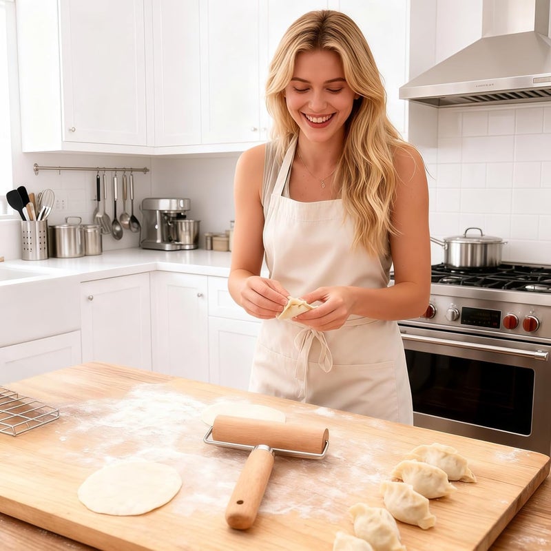 RyanDesign Wooden Rolling Pin Set - Non-Stick Pizza & Dough Roller, Ergonomic Bakery Tool for Cookies, Pie, Bread Dough | Heavy Duty, Easy Clean, Compact Storage | Kitchen Gadget Essential - Image 4